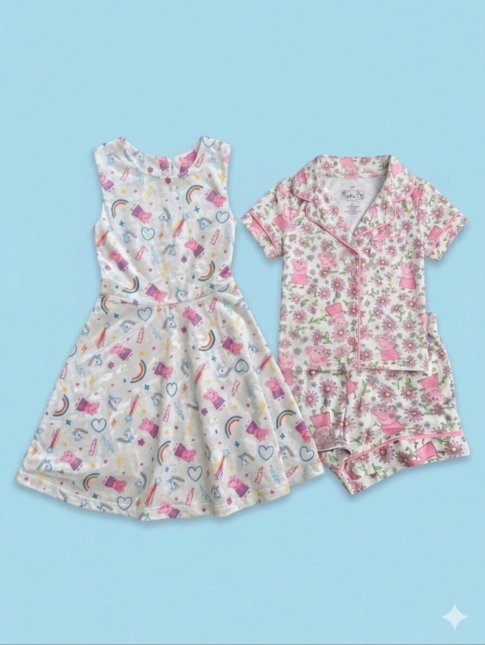 Peppa Pig Pink & White Girls' Dress and Pajama Set